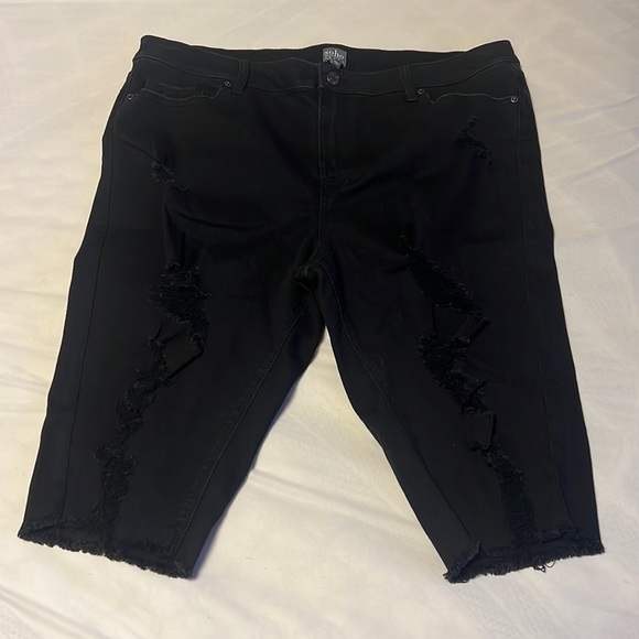 New York & Company Shorts New York Co Black Denim Bermuda Shorts